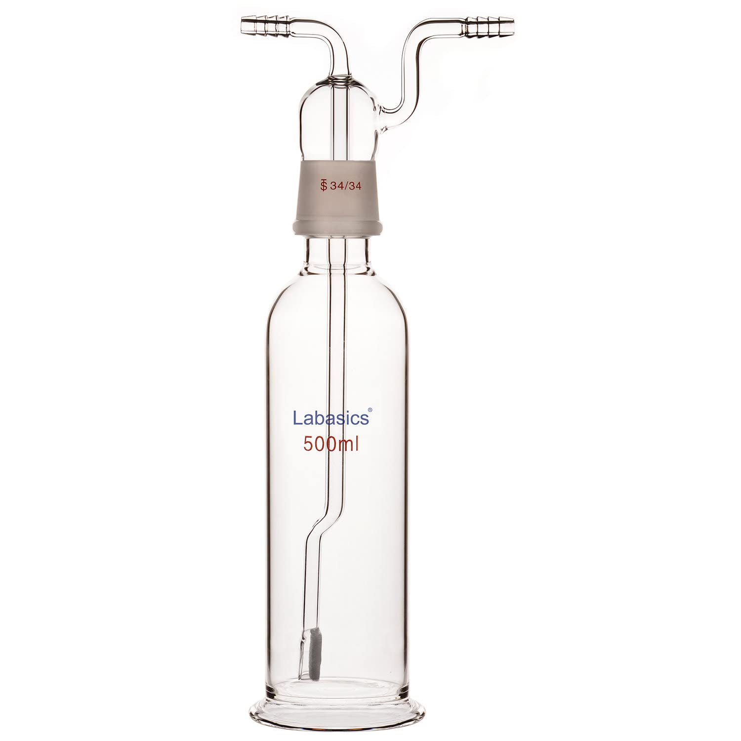 Labasics Gas Washing Bottle, Borosilicate Glass 34/34 Stopper Gas
